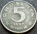 Cumpara ieftin Moneda 5 GROSCHEN - AUSTRIA, anul 1957 * cod 2124, Europa, Zinc
