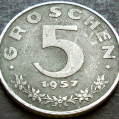 Moneda 5 GROSCHEN - AUSTRIA, anul 1957 * cod 2124