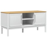 Cumpara ieftin Dulap TV "FLORO", alb, 114x43x55 cm, lemn masiv de pin