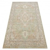 Covor de lana SOHO 477.01.LA402 OSTA - Ornament, rozetă, natural verde / bej, 135x200 cm