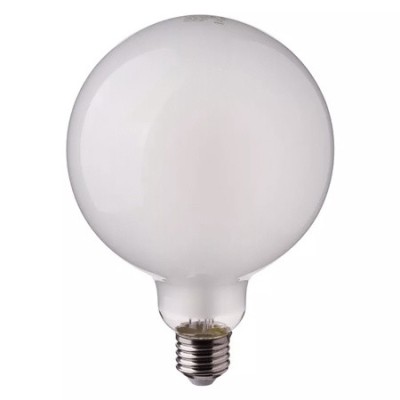 Bec led g125 e27 7w cu filament 6400k alb rece sticla mata foto