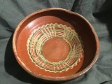 Arta / Traditie / Colectie - Veche farfurie / blid / castron realizat in zona Olteniei judetul Gorj !