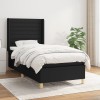 VidaXL Pat box spring cu saltea, negru, 90x200 cm, textil 3132043