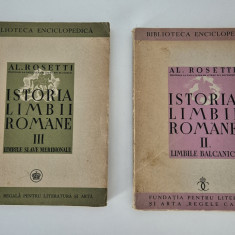 Carte veche Alexandru Rosetti Istoria limbii romane doua volume