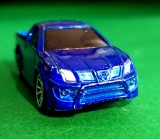 Toy Car, Pick-up Motor Max, Made in China. Diecast, carcasă metalică albastru metalizat, placă ventrală plastic negru parbriz fumuriu jante cromate W