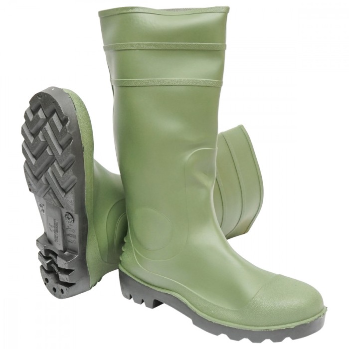 Cizme de protectie din PVC verde cu bombeu otel marimea 45 005GB