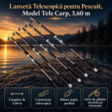 Lansetă Telescopică pentru Pescuit, Model Tele Carp, 3,60 m