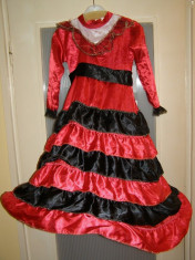 costum carnaval serbare rochie dans flamenco pentru copii de 4-5-6 ani foto