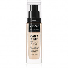 NYX Professional Makeup Can't Stop Won't Stop Full Coverage Foundation fond de ten cu acoperire ridicată culoare 1.3 Light Porcelain 30 ml