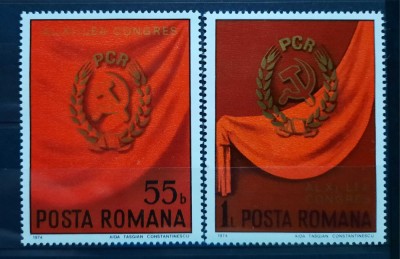 Timbre 1974 Congresul al XI-lea al P.C.R. MNH foto