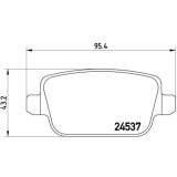 Placute frana Land Rover Freelander 2 (L359) 10.06-12.15, Freelander 2 Van (L359) 10.06-10.14; Volvo S80 2 (124) 03.06-12.16, V70 3 (135) 04.07-04.16, BREMBO