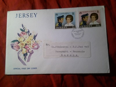 Plic FDC - JERSEY 1973 Nunta Regala - Printesa Anna si Cpt.Mark Phillips foto