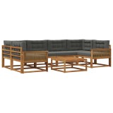 vidaXL Set de canapele de exterior cu pernă 7 pcs Natural și Antracit 3382390