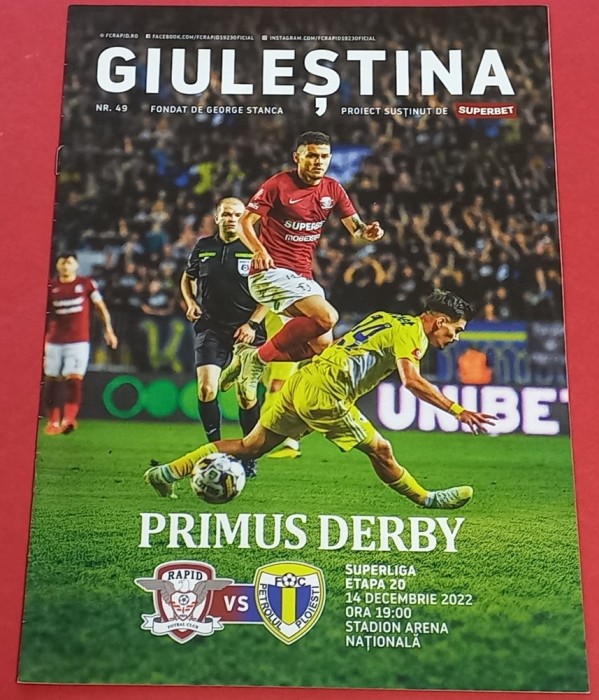 Program meci fotbal "GIULESTINA" / RAPID BUCURESTI - PETROLUL PLOIESTI (14.12.2022)