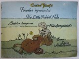 POVESTEA IEPURASULUI de CORINA MUNTEANU , desene de LIVIA MUNTEANU , EDITIE IN ROMANA - ENGLEZA - FRANCEZA - GERMANA , CARTE DE COLORAT , 1990,