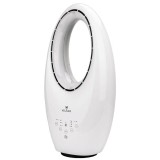 Ventilator vertical cu telecomanda, 60 W, 3 viteze, timer 7.5h, oscilatie, lumina ambientala, LED cu 4 culori, alb, Velano