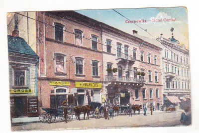 bnk cp Cernauti - Hotel Central - circulata 1923 foto