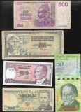 Set 5 bancnote de prin lume adunate (cele din imagini) #316