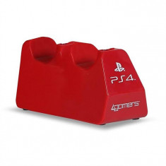 Statie Incarcare Sony Officially Licensed 4Gamers Dual Controller Charging Stand Red Ps4 foto