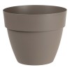 Ghiveci Flori Plastic, Mocca, Diametru 30cm, &Icirc;nălțime 25cm, Capacitate 12L, Sistem Drenare Intern, Oem