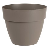 Ghiveci Flori Plastic, 25x21cm, Sistem Drenare, Culoare Mocca, Capacitate 7L