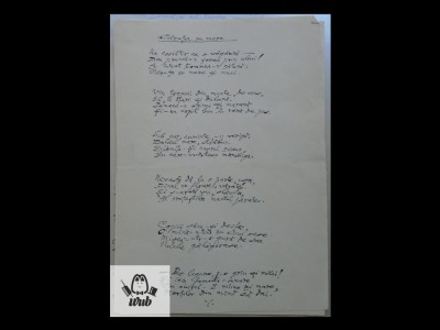 Manuscris/ Caruta cu mere - poem scris si semnat de Nicolae Crevedia foto