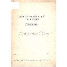 Revue Roumaine D&#039;Histoire - Tome IV, No. 1