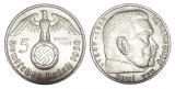 Q405 GERMANIA NAZISTA 5 MARCI REICHS MARK 1938 F ARGINT EF, Europa
