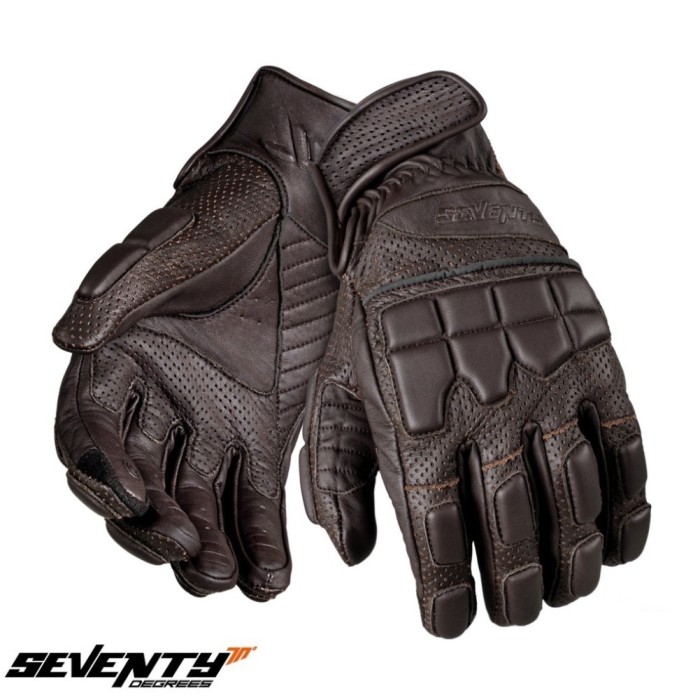 Manusi barbati pentru scuter - motocicleta Naked vara Seventy model SD-N58 culoare: maro &ndash; degete tactile M (8 cm)