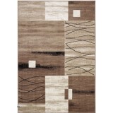 Covor Model Luna 1805-12, Marime 60 x 110 cm, Bej, Maro, Inaltime Fir 6 mm, Antialergic, Polipropilena, Living, Dormitor, Sufragerie, Birou
