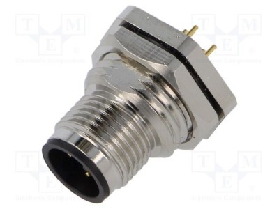 Conector M12 soclu tată 4 pini 4A 250V IP67 drept THT LUTRONIC foto