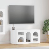 vidaXL Cabinet TV Alb lucios 80 x 35 x 40 cm Lemn compozit 891278