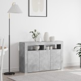 vidaXL Comodă Gri beton Lemn stratificat 116 x 30 x 75 cm Rectangulară