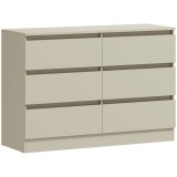 HOMCOM Comodă cu 6 Sertare Sinfonier Modern, Suport TV p&acirc;nă la 119,38 cm 100x35x69 cm Maro Deschis | Aosom Romania