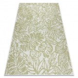Covor SISAL SION frunze, tropical 22128 țesute plate ecru / verde, 160x220 cm