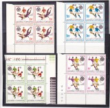 ROMANIA 1970 LP 729 CAMPIONATUL MONDIAL DE FOTBAL - MEXIC bloc de 4 timbre, MNH, Sport, Nestampilat