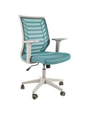 Scaun birou egonomic SL Q320, mesh, mecanism inclinare, baza polipropilena, suport lombar, roti cauciucate, 90 kg, albastru/gri foto