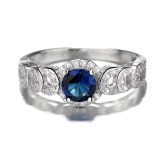 Cumpara ieftin Inel argint 925, JW1845, model elegant cu zirconiu albastru, placat cu rodiu