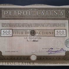 Actiune 1925 soc. Petrol Latina , titlu , actiuni