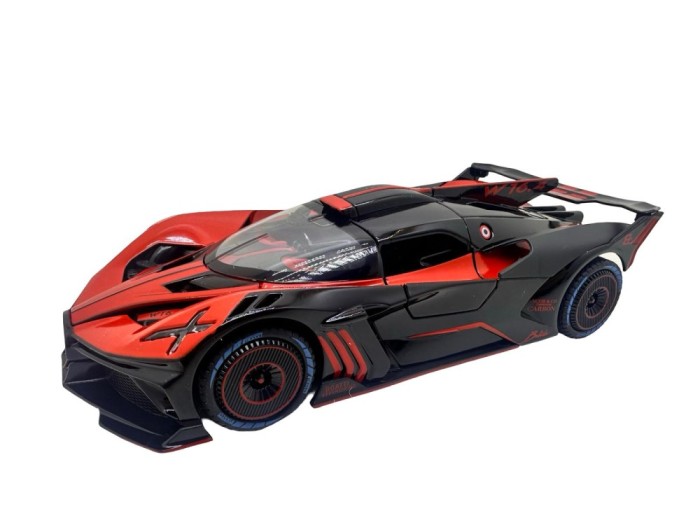 Macheta Bugatti Bolide rosu 1/24 cu sunet lumini deschide usile si capotele