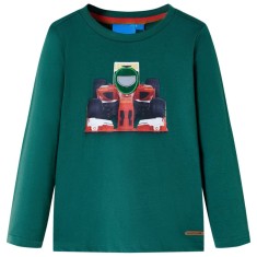 Tricou de copii cu m&acirc;neci lungi, verde, 104
