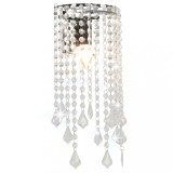 Lampă perete mărgele cristal argintiu dreptunghiular becuri E14