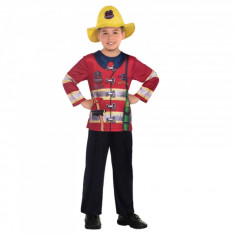 Costum de pompier cu palarie pentru copii 6-8 ani 128 cm