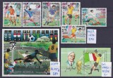 Lot filatelic Sport / Fotbal - Colițe Coreea de Nord (Cupa de Aur 1980/1981) &amp; Sahara Occidentală + serie Cambodgia (Mexico '86) -A991