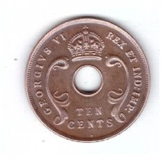 Moneda Africa de est 10 cents/centi 1937 H, stare foarte buna, curata