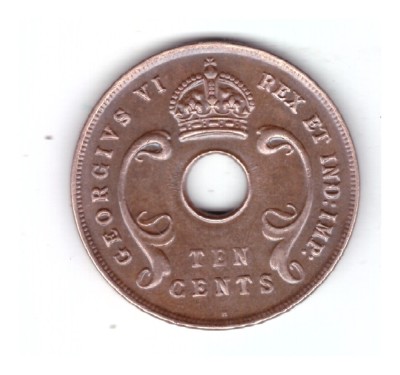 Moneda Africa de est 10 cents/centi 1937 H, stare foarte buna, curata foto