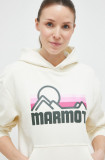 Cumpara ieftin Marmot bluză trening Coastal culoarea bej, cu glugă, cu imprimeu