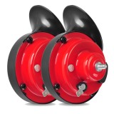 Set 2 claxoane electromagnetice tip melc, ton inalt si jos, pentru camioane 24V 3A+3A, SEGER