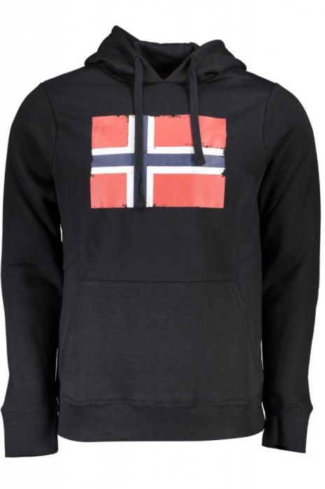 Hanorac barbati cu imprimeu cu logo negru, XL