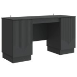 vidaXL Birou cu raft cu ușă Negru 142,5 x 50 x 75 cm Lemn prelucrat 3414622